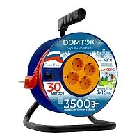 Удлинитель на катушке 4х30м с заземл. 16А IP20 3.5кВт КГ 3х1.5 АРКТИК DOMTOK 2582