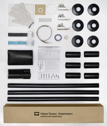 Муфта кабельная концевая наружн. установки 10кВ КНТпН 3х(35-50мм) с болт. наконечн. Нева-Транс Комплект 22020120