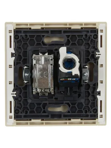 Розетка 2-м TV+RJ45 кат.6 FORTE&PIANO FP437 ваниль IEK FP-AK20-2-K10 фото 3