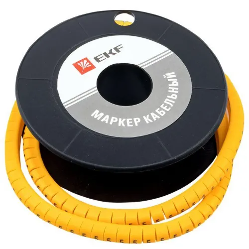 Маркер каб. 6.0кв.мм "5" (ЕС-3) (уп.350шт) EKF plc-KM-6-5 фото 4