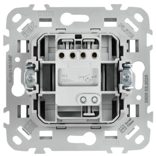 Выключатель 1-кл. СП FLITE ВС11-1-1-ФлА 10А с индикацией механизм алюм. IEK FI-V10-1-10-1-K47 фото 5
