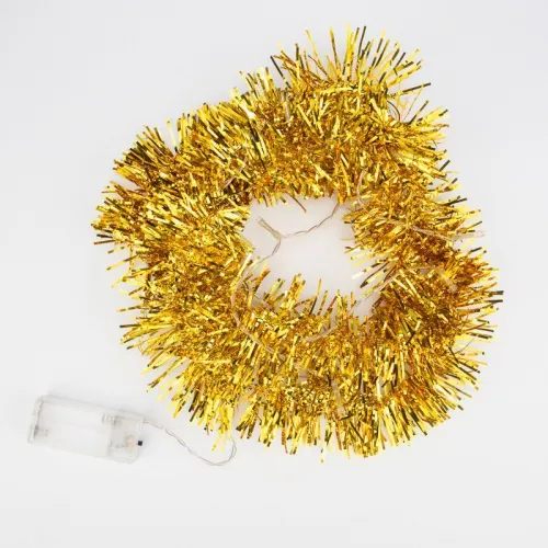 Гирлянда светодиодная "Мишура" 1.5м 10LED зол. тепл. бел. 0.1Вт IP20 провод ПВХ прозр. элементы питания 2хAA (не в компл.) Neon-Night 304-012 фото 6