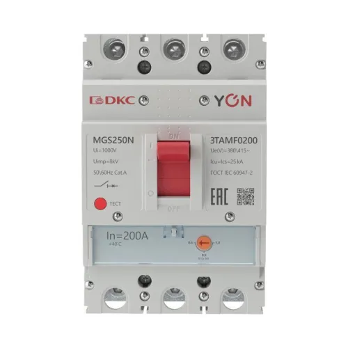 Выключатель автоматический MGS250 3P 160-200A 36kA YON MGS250N-3TAMF0200 фото 2