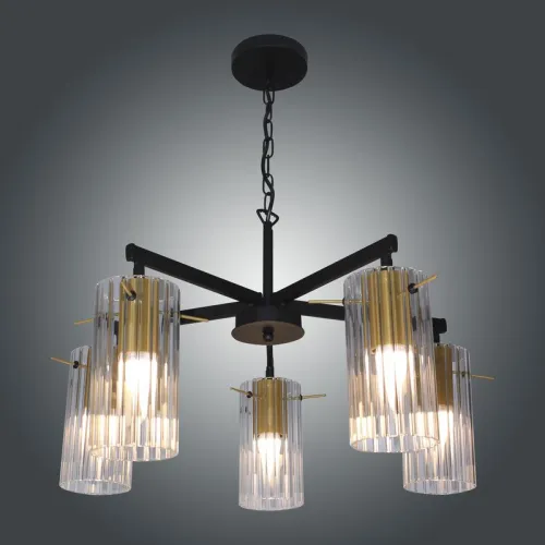 Светильник "Эсми" 251 (плафон 0015) НСБ 01-5х60-138 Е27 (ИМ) подвесной черн. зол. Элетех 1005405249 фото 3