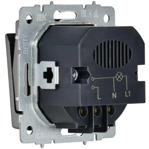 Выключатель карточный BRITE 30А ВС10-1-8-БрС механизм сталь IEK BR-V11-0-10-K46 фото 3