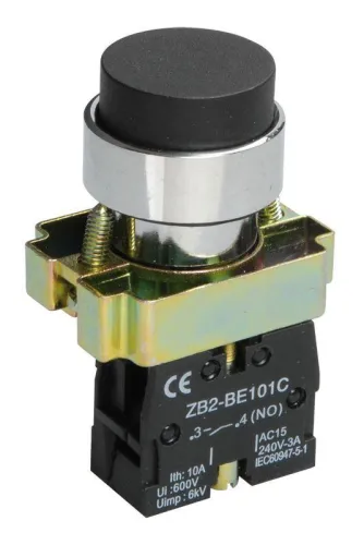 Кнопка LAY5-BL21 1НО без подсветки черн. KARAT IEK BBT70-BL-K02