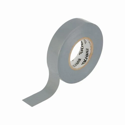 Изолента ПВХ профессиональная 0.18х19мм 20м сер. Kranz KR-09-2808 фото 4