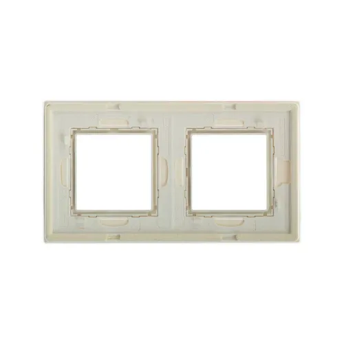 Рамка 2-м 4мод. Avanti натуральн. стекло бел. DKC 4400824 фото 3