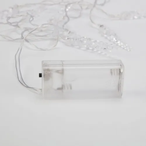 Гирлянда светодиодная "Сосульки" 1.5м 10LED бел. 0.1Вт IP20 провод ПВХ прозр. элементы питания 2хAA (не в компл.) Neon-Night 303-094 фото 5