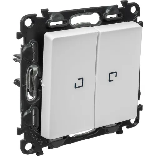 Выключатель 2-кл. СП Valena Life 10А IP20 250В 10AX с подсветкой с лицев. панелью механизм бел. Leg 752428 фото 5