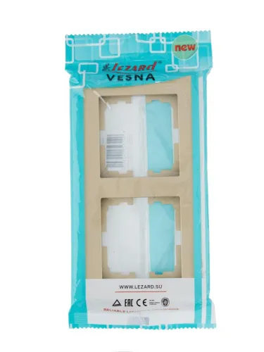 Рамка 2-м VESNA горизонт. без вставки зол. LEZARD 742-3600-147 фото 2