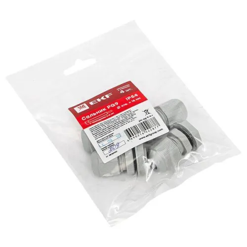 Сальник PG9 d4-8мм (d отверст. 16мм) IP54 (уп.4шт) PROxima EKF plc-pg-9-4-r фото 4