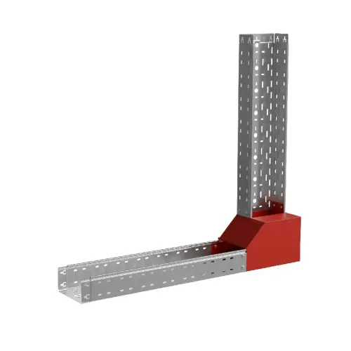 Угол для лотка вертикальный внутренний левый с разворотом трассы на 90град. 300х80 сталь 1мм "ПЛЮС" NLPDplus90-80-300-L КМ PL3847 фото 2