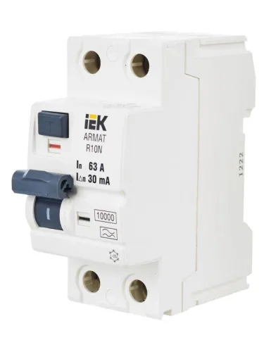 Выключатель дифференциального тока (УЗО) 2п 63А 30мА тип A ВДТ R10N ARMAT IEK AR-R10N-2-063A030 фото 4