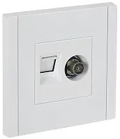 Розетка 2-м TV+RJ45 кат.5E FORTE&PIANO FP236 бел. IEK FP-AK20-1-K01