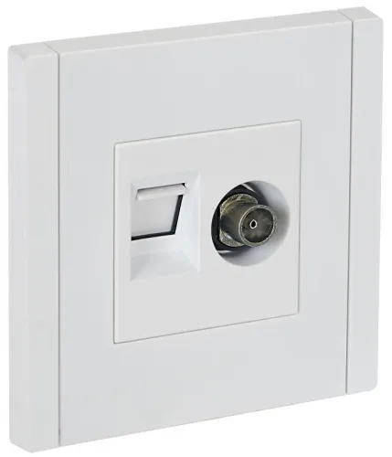 Розетка 2-м TV+RJ45 кат.6 FORTE&PIANO FP237 бел. IEK FP-AK20-2-K01