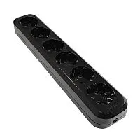 Колодка удлинителя 6-м с заземл. АБС-пластик черн. UNIVersal 2240