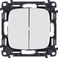 Выключатель 2-кл. СП Valena Allure 10А IP20 250В с лицев. панелью безвинтов. зажимы механизм бел. Leg 752705