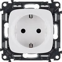 Розетка 1-м СП Valena Allure 16А IP20 250В 2P+E винтов. клеммы с лицев. панелью механизм бел. Leg 753724