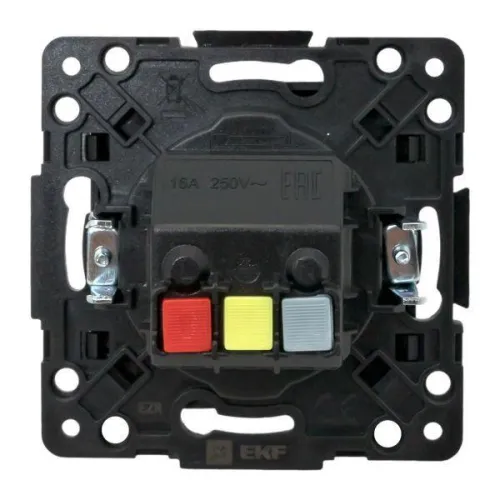Розетка 1-м СП Стокгольм 16А IP20 с заземл. защ. шторки механизм черн. PROxima EKF EZR16-028-10 фото 4