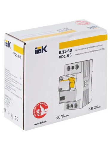 Выключатель дифференциального тока (УЗО) 2п 50А 300мА тип AC ВД1-63 KARAT IEK MDV10-2-050-300 фото 3