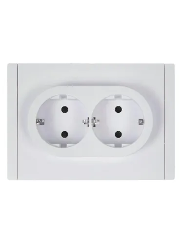 Розетка 2-м СП FORTE&PIANO FP223 16А с заземл. защ. шторки безвинт. крепл. бел. IEK FP-R24-16-1-K01 фото 2