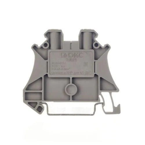Клемма проходная винтовой зажим 2 точки подключения 2.5кв.мм сер. DKC TUR-2.5 фото 2