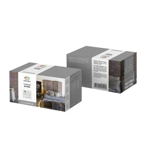 Гирлянда светодиодная "Светодиодный Дождь" 1.5х1.5м 144LED мультиколор 12Вт 230В IP20 свечение с динамикой с контроллером провод прозр. Neon-Night 235-039 фото 3