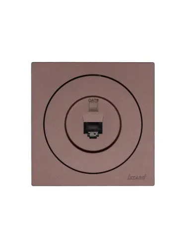 Розетка компьютерная СП OSEN RJ45 кат.6 механизм шоколад LEZARD 743-7388-140 фото 3