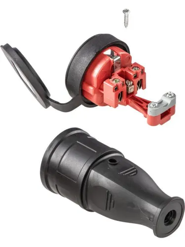 Розетка 16А IP44 прямая с заземл. каучук черн. КОСМОС RKsm-Z-IP(B)16A фото 2
