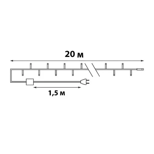 Гирлянда LED ULD-S2000-200/DGA WARM WHITE IP20 20м 200 диодов тепл. бел. свет провод зел. Uniel UL-00007308 фото 8