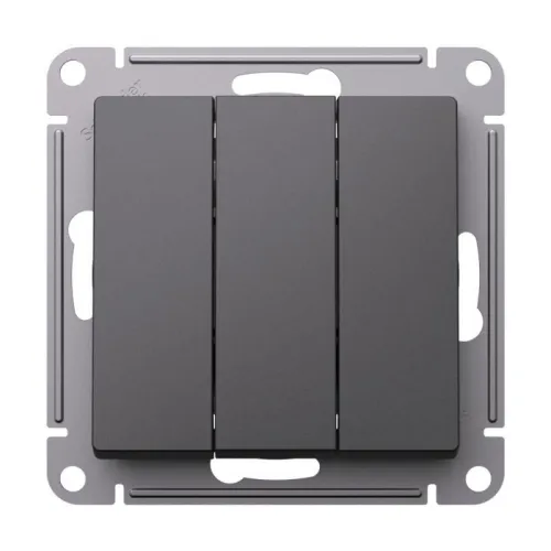 Выключатель 3-кл. AtlasDesign (сх. 1+1+1) 10AX механизм базальт SE ATN001431 фото 3