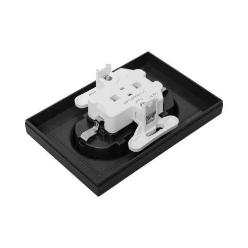 Розетка 2-м СП Эпика 16А с заземл. защ. шторки с рамкой механизм черн. EKF UP1-SOB-211 фото 4