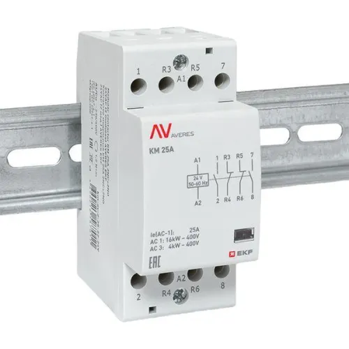 Контактор модульный КМ 25А 2NC+2NO 24В AC (2 мод.) AVERES EKF km-av-2-25-22-24V фото 2