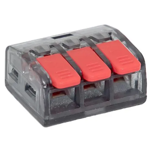 Клемма строительно-монтажная СМК 221-413 с рычагом 3 отверстия 0.2-4.0кв.мм (блист.20шт) PROxima EKF plc-smk-221-413b-20 фото 3