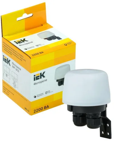 Фотореле ФР 603 2200ВА IP66 бел. IEK LFR20-603-2200-K01 фото 2