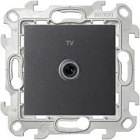 Розетка телевизионная одиночная TV СП Simon 24 IP20 механизм графит Simon 2450477-038