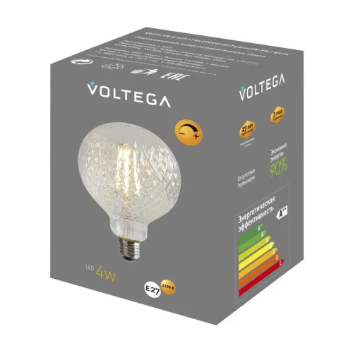 Лампа светодиодная филаментная Loft 271 YX-G125175LFFEC01 4Вт 2200К E27 DIM Voltega 8574 фото 6