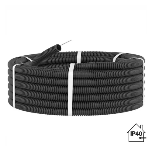 Труба гофрированная ПНД d32мм с протяжкой черн. (уп.50м) TOKOV ELECTRIC TKE-PND32-BL-50 фото 2