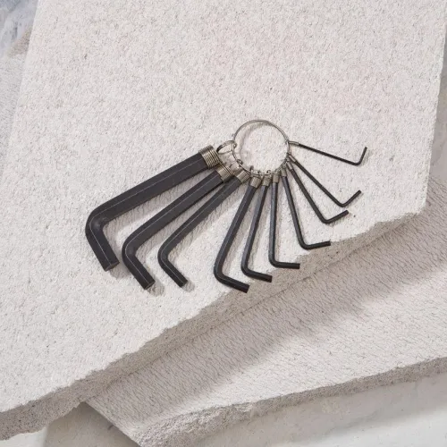 Набор ключей имбусовых HEX 1.5-10мм CrV 10шт оксидированные на кольце Kranz KR-12-5201 фото 2