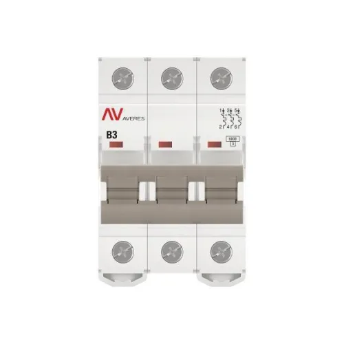 Выключатель автоматический модульный 3п B 3А 6кА AV-6 AVERES EKF mcb6-3-03B-av фото 4