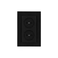 Розетка 2-я Karea LINE STAR без заземл. чер. Makel 86054017