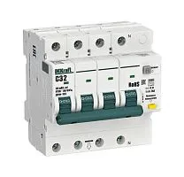 Выключатель автоматический дифференциального тока (АВДТ) 3P+N 32А 30мА A х-ка C ДИФ-103 6кА DEKraft 16431DEK