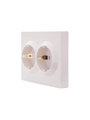 Розетка 2-м СП VESNA с заземл. со шторками ПБТ кремов. LEZARD 742-0300-178B фото 4
