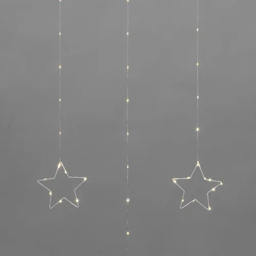 Гирлянда светодиодный занавес из росы с фигурами звезд IP20 USB + пульт управления тепл. бел. Neon-Night 315-846 фото 5