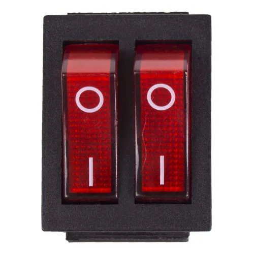 Выключатель клавишный 2-м 250В 15А (6с) ON-OFF красн. с подсветкой (RWB-511 SC-797) Rexant 36-2410 фото 2