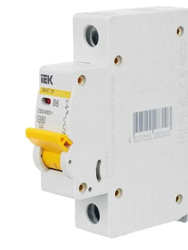 Выключатель автоматический модульный 1п B 6А 4.5кА ВА47-29 KARAT IEK MVA20-1-006-B фото 9