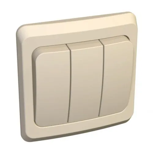 Выключатель 3-кл. СП Этюд 10А IP20 крем. SE BC10-003K фото 3