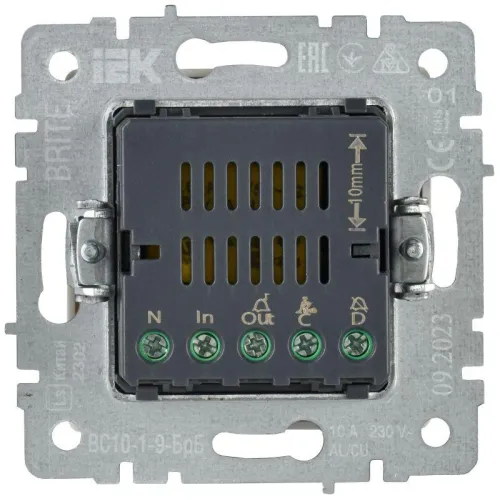 Кнопка звонка BRITE 10А ВС10-1-9-БрБ для отелей с индик. механизм бел. IEK BR-V14-2-10-K01 фото 3