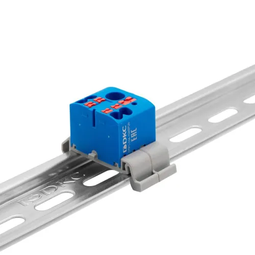 Блок распределительный зажим push-in 1 ввод 6кв.мм 4 точки подключения 25кв.мм син. DKC DTP1-104-104SPUB фото 3